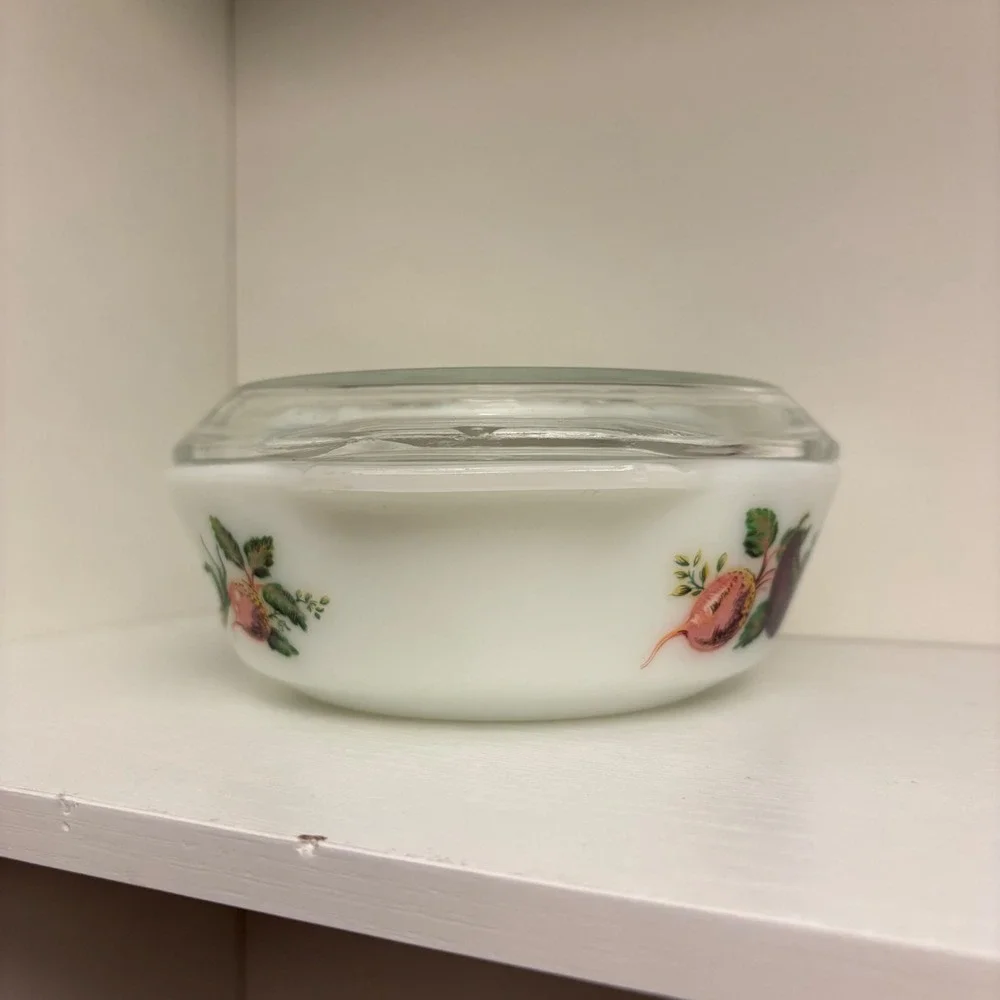 VTG JAJ Pyrex Market Garden Casserole Dish with Lid 505 Made in England as is
